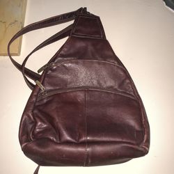 Graffeo Unisex Brown Leather Backpack Sling Pack Convertible 