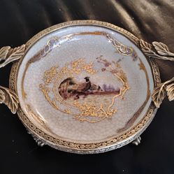 Wong lee 1895 porcelain-footed  bronze dish