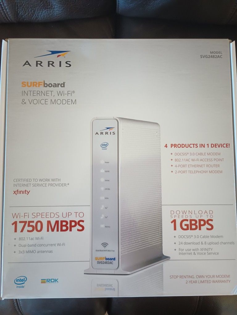 Arris Surfboard Internet WiFi And Voice Modem