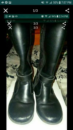 Size 2 Leather Boots Good Condition Girls