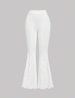 White flare pants
