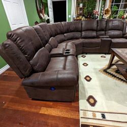 New Brown Power Recliner Sectional Couch ! Free Delivery 🚚! Financing Available !