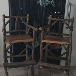 Handmade Real Wood Barstools 