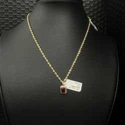 Rope Chain With Rubi CZ Pendant 