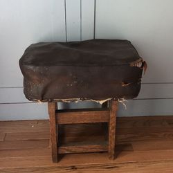 Antique Wagon Seat With Original Sprung  Leather Seat