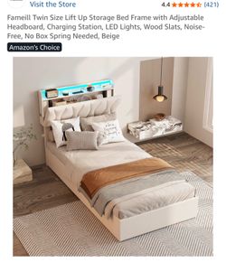 Twin Bed frame with storage