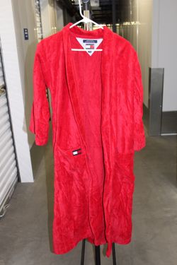 Vintage 90s Tommy Hilfiger Logo Robe Red Sleepwear Bath S/M