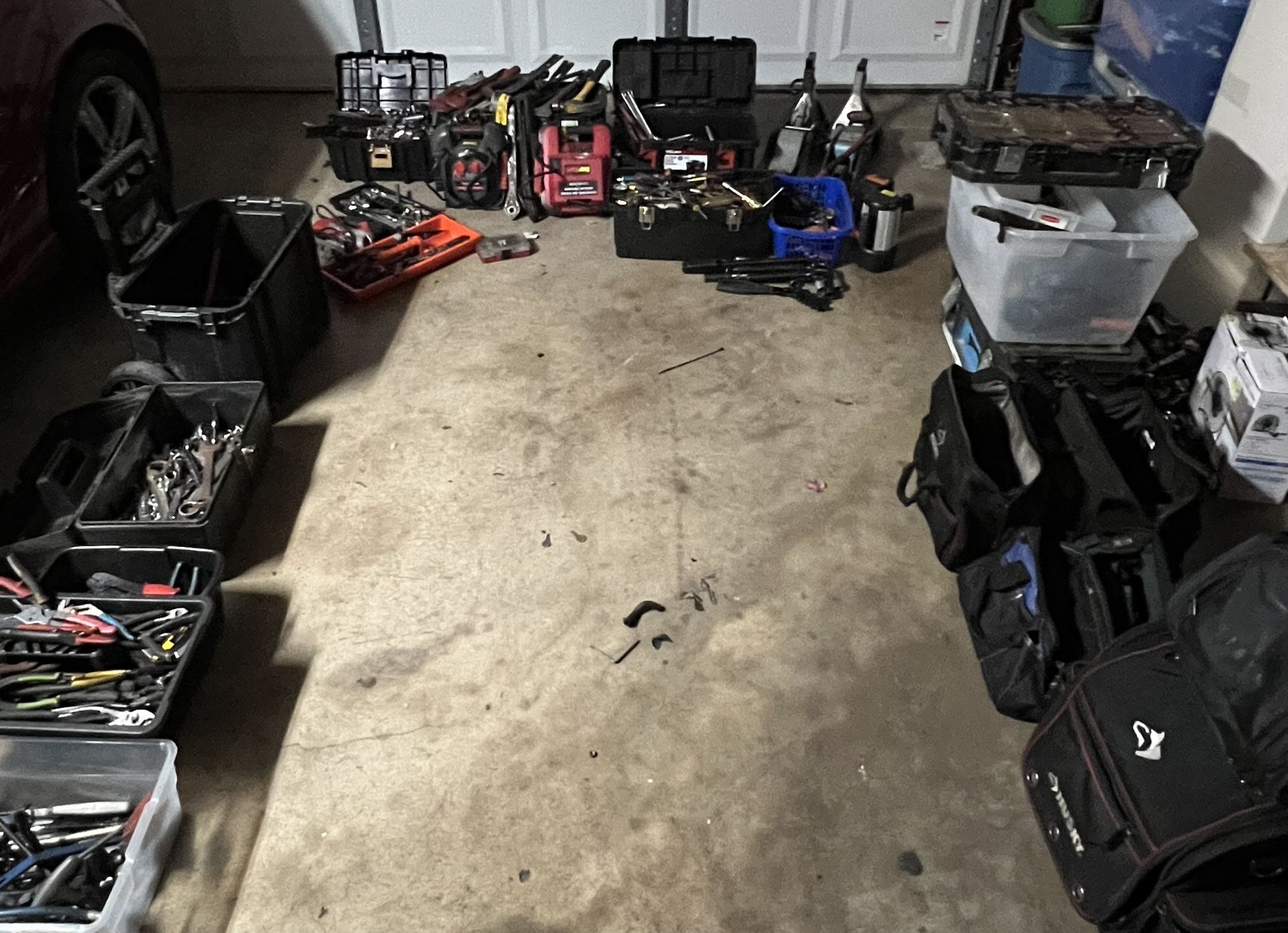 Huge Lot Of Garage Tools Wrench’s, Sockets, Hammers, Clamps