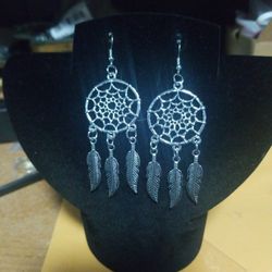 Sterling Silver Dream Catcher Earrings New