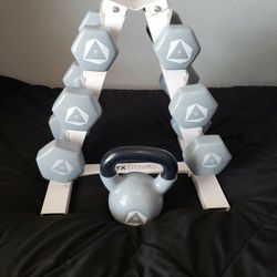 Dumbells With Rack And Kettle Bell