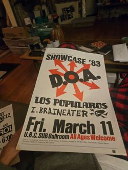 DOA original 1983 punk pole poster
