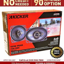 🚨 BLACK FRIDAY 🚨 Kicker 51KSC4604 KS Car Speakers Set 4x6 2-Way Coaxial Speaker System 150 Watts KSC460 🚨 No Credit Needed 🚨 