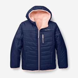Girls Coat NWT Reversable Jacket 14/16 Navy/peach