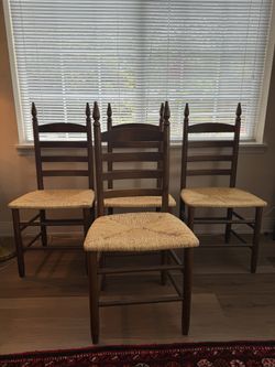 Set of 4 vintage ladder back chairs