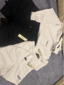 Essentials fear of god hoodie and shorts