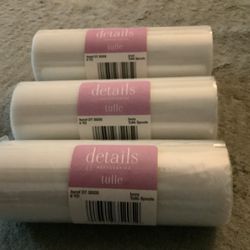 Lot Of 3 Ivory Tulle  8 Yards Each Total Of 24 Yards New 