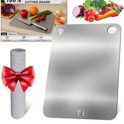 100% Pure Titanium Cutting Board– Double-Sided Metal titanium Cutting Boards for Kitchen, Food-Grade Certified, Dishwasher Safe – Small Titanium Cutti