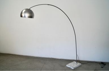 1970’s Mid Century Modern Arco Chrome & Marble Floor Lamp