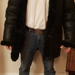 Men's Shearling Black On Black Coat