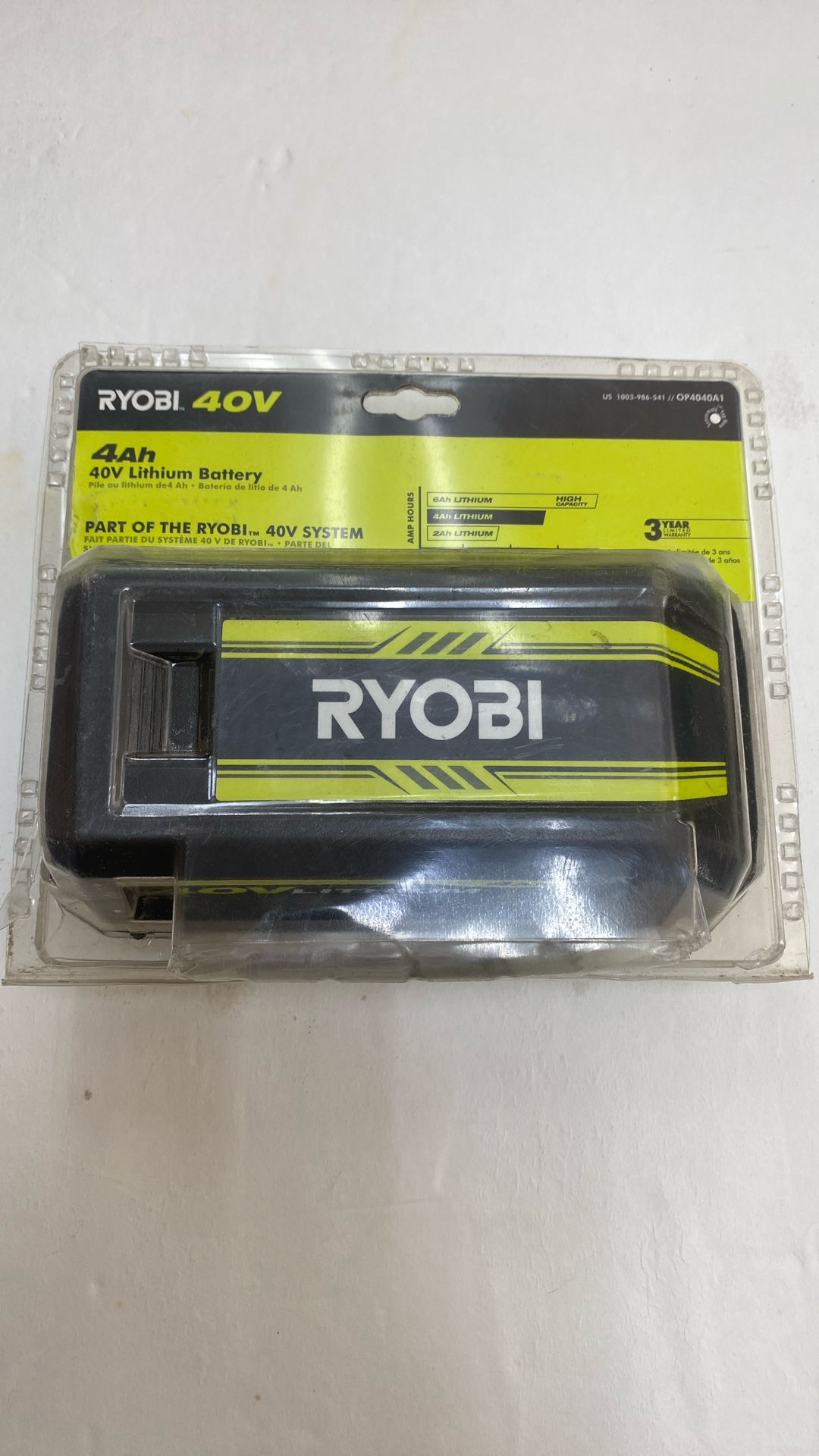 RYOBI 40V Lithium Rechargeable Battery New