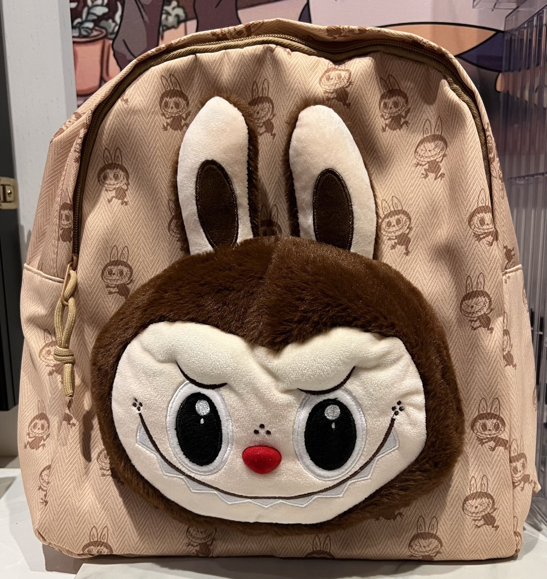 Labubu Plush Head Backpack