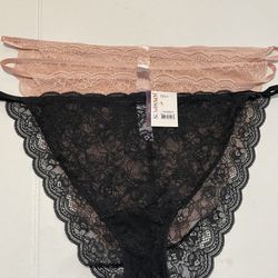 Joyspun String Bikini Panties with Scalloped Lace, 3-Pack, Size XXL (20).  (AR)