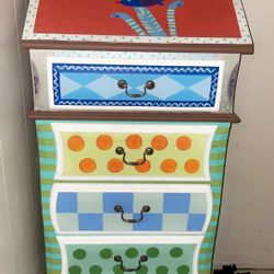 Hand Painted Children’s Dresser with Mirror