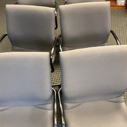 Six Office Chairs, Adjustable And Swivels