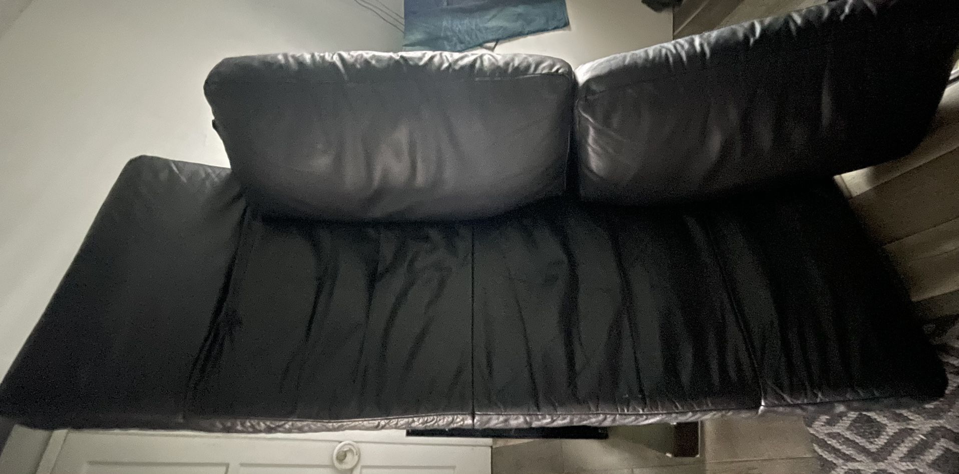 Leather Couch With Two Cushions
