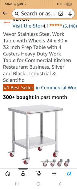Stainless Steel Work Table with Wheels