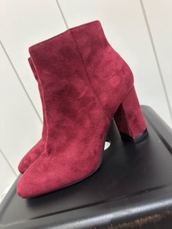 Burgundy booties