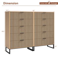 Set of 2 Modern 5-Drawer Dressers