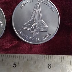 STS-107 COLUMBIA SPACE SHUTTLE COINS 