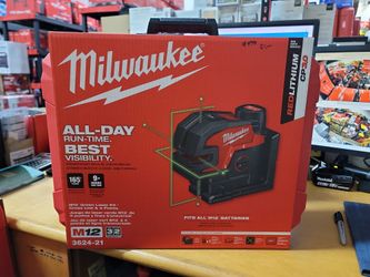 Milwaukee 3624-21 M12 Green Cross Line & 4-Points Laser Kit