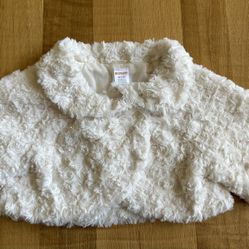 Girl Dressy Style Faux Fur Coat - Size M (7-8)