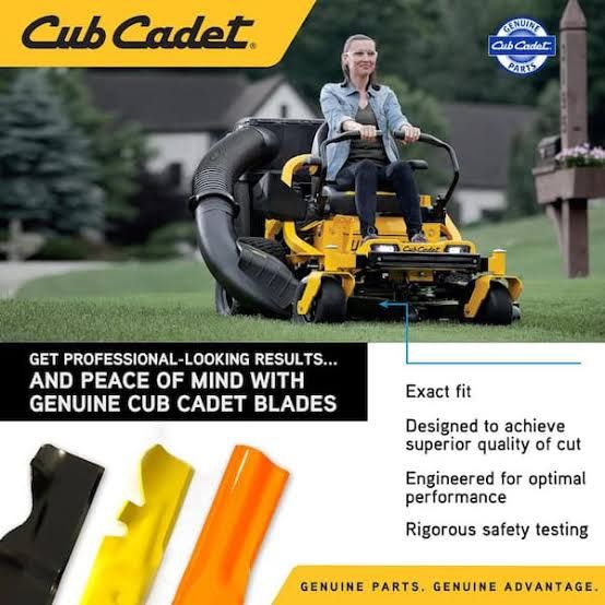 Cub Cadet Original Equipment High Lift Blade Set for Select 50 in. Riding Lawn Mowers with 6-Point Star OE#