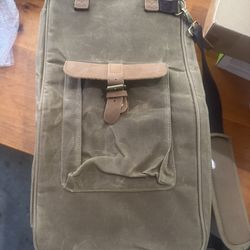 Chef Knife Bag, Waxed Canvas Chef Storage Bag with 11 Slots and 2 Mesh Pockets, Knife Carrier Travel Knife Bag with Top Handles (small rip on back)