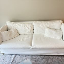 White Slipcovered Sofa – Removable & Washable Covers