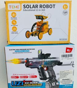 Summer Fun Bundle: 12-in-1 Solar Robot & Electric Water Gun
