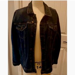 Classic Dark Wash Denim Jacket – men XXL
