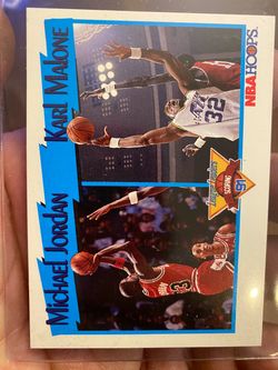 1991 NBA Hoops Michael Jordan Karl Malone League Leaders Card