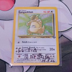 Signed Kangaskhan Jungle Pokemon Card NM