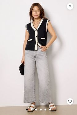NWT Kut from the Kloth Meg Gray/Stride High Rise Wide Leg Jeans, Size 4