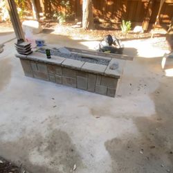 FlagStone  and Fire pit Work