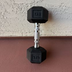 One New Ten 10 Pound Steel Metal Hand Weights Dumbell Dumbbell