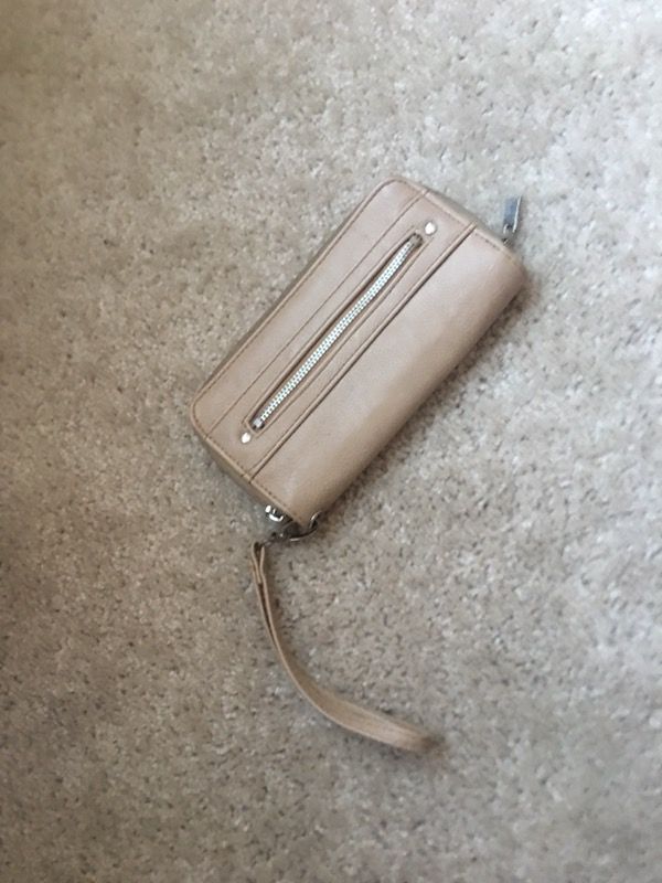 Beige women's leather wallet