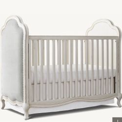 Restoration Hardware Upholstered Crib – French Style – Linen Panel  