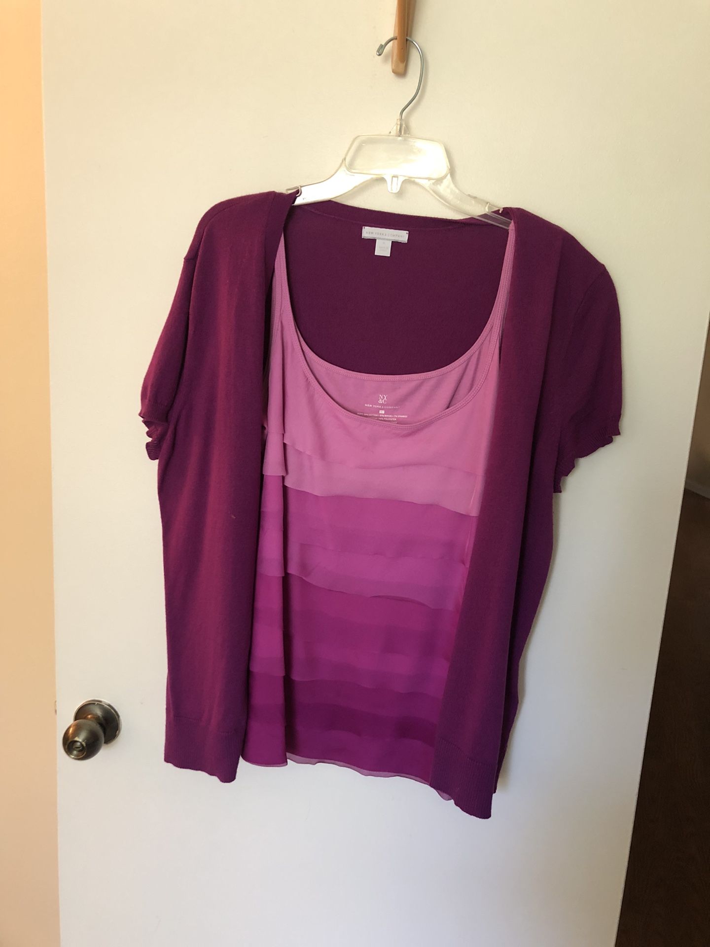 New York Top, Size L And Cardigan Size XL