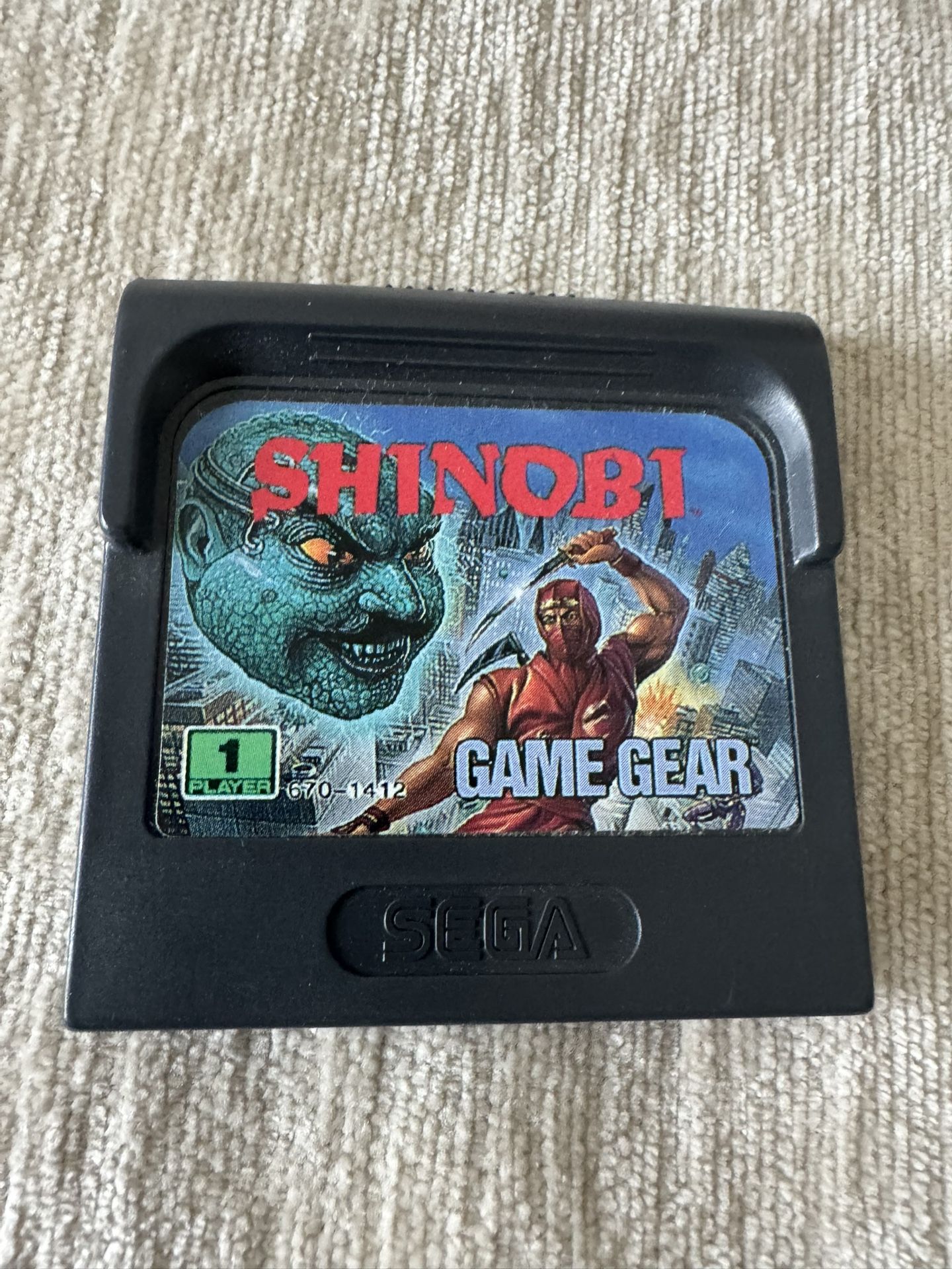 Vintage Shinobi Game Gear Cartridge - Classic Sega Game!