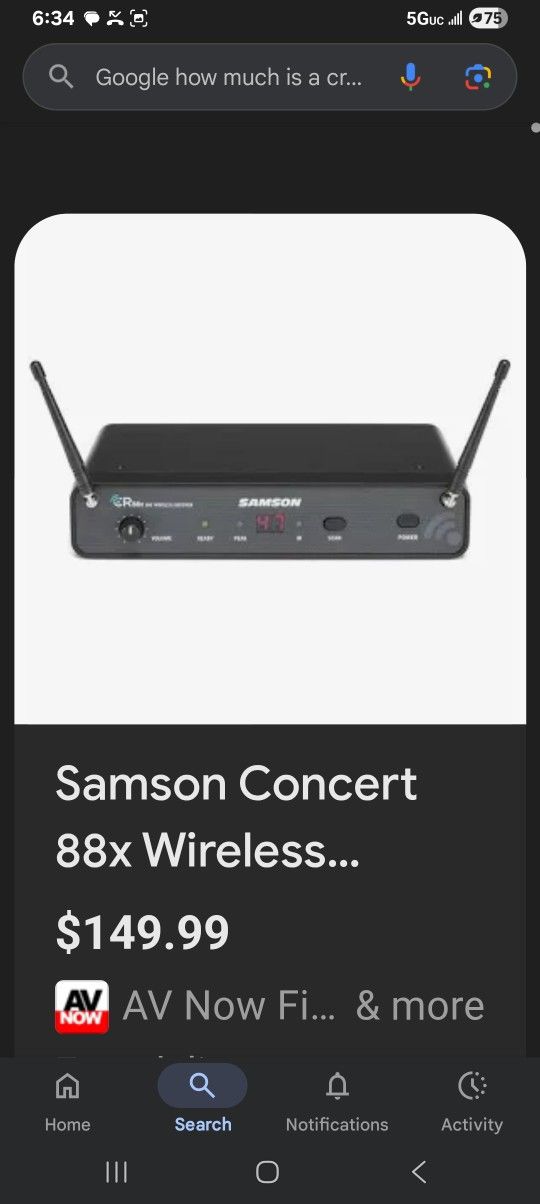 SAMSON WiRELESS CONCERN RECEIVER - CR 88 X UHF